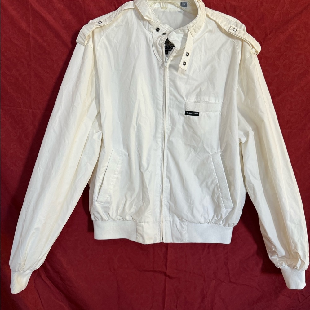 VTG Members Only White Racer Jacket Size 44 Men’s 80s 90s Retro Classic Rare